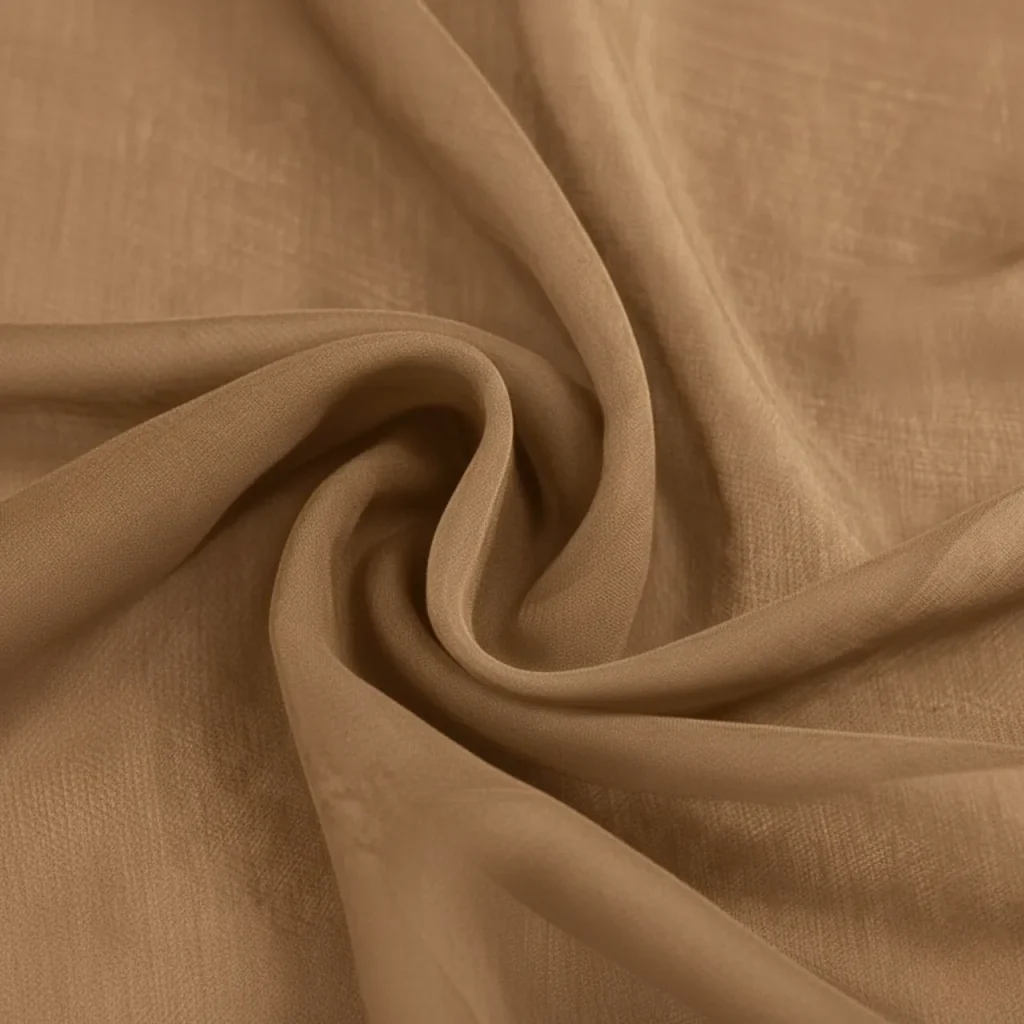 Tan colour sheer curtains